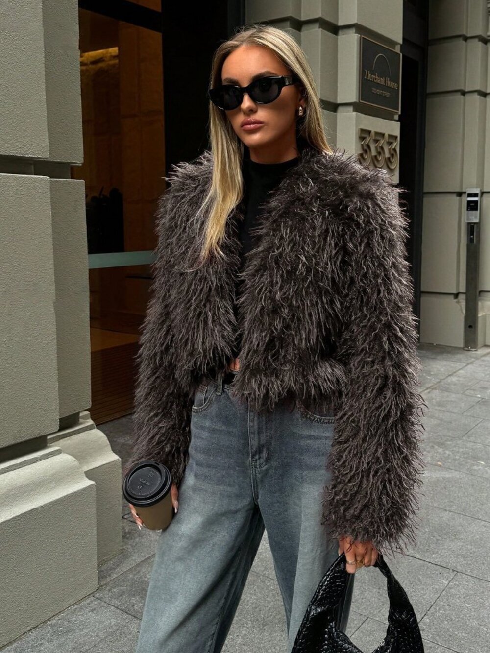 Brown Casual Women's Sexy Short Faux Fur teddy Coat jacket - Picture 5 of 9